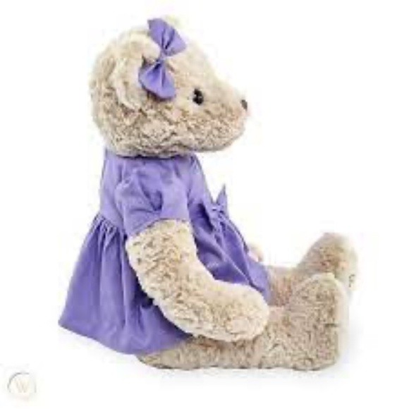 FAO Schwarz 2016 Stuffed Purple Dress & Bow Geoffrey Bear - Picture 3 of 10